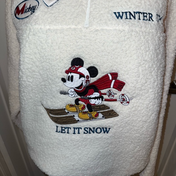 Disney White Teddy Jacket with Snowy Mouse Design - Picture 3 of 5